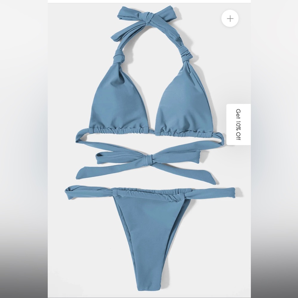 Aqua Tropics Dusty blue Swimsuit NWT